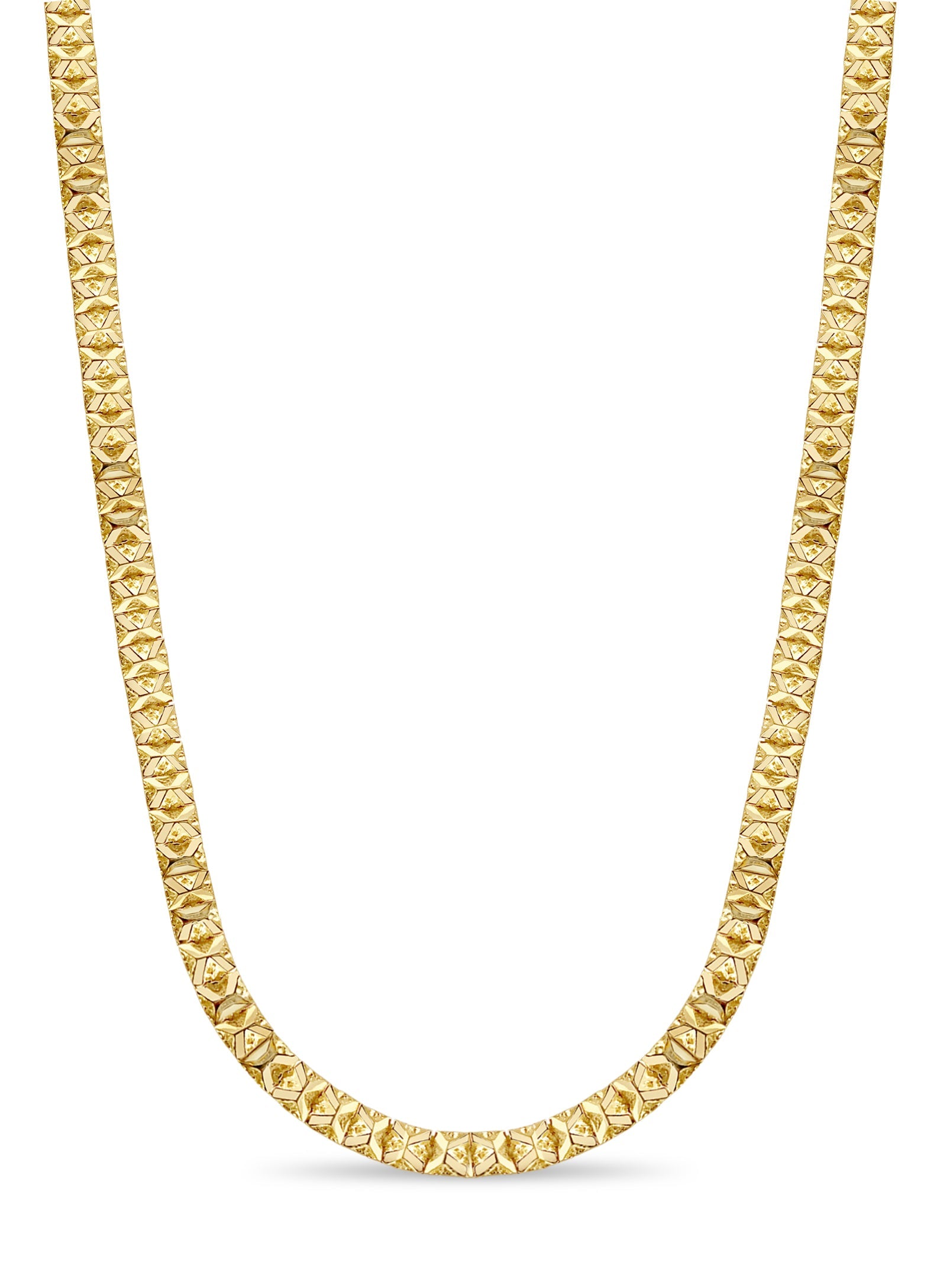 Nugget Solid White/Yellow/Rose Gold Handmade Necklace , 9mm, 16-30 Inch