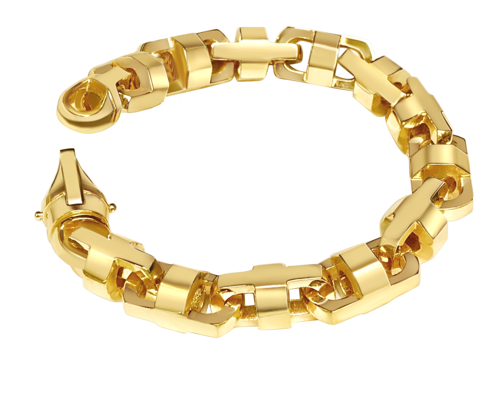 Anchor Mariner Solid White/Yellow/Rose Gold Handmade Bracelet , 14mm, 6.5-10 Inch