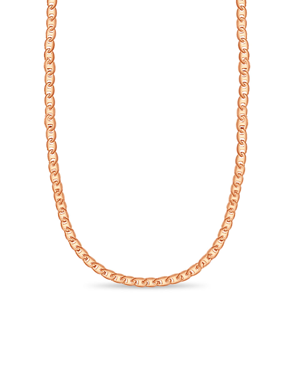 Mariner Solid White/Yellow/Rose Gold Handmade Necklace , 9mm, 16-30 Inch