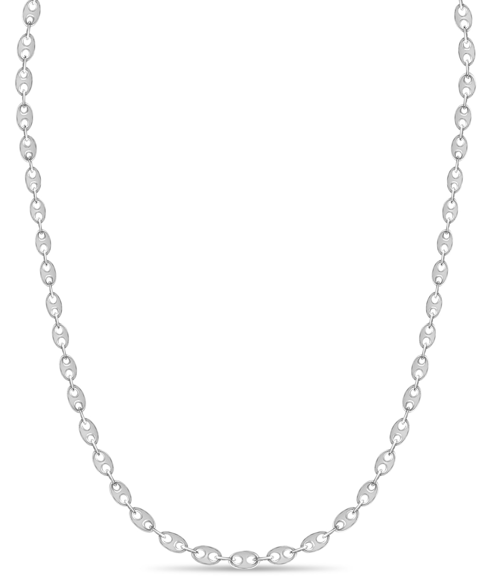 Mariner Solid White/Yellow/Rose Gold Handmade Necklace , 9mm, 16-30 Inch