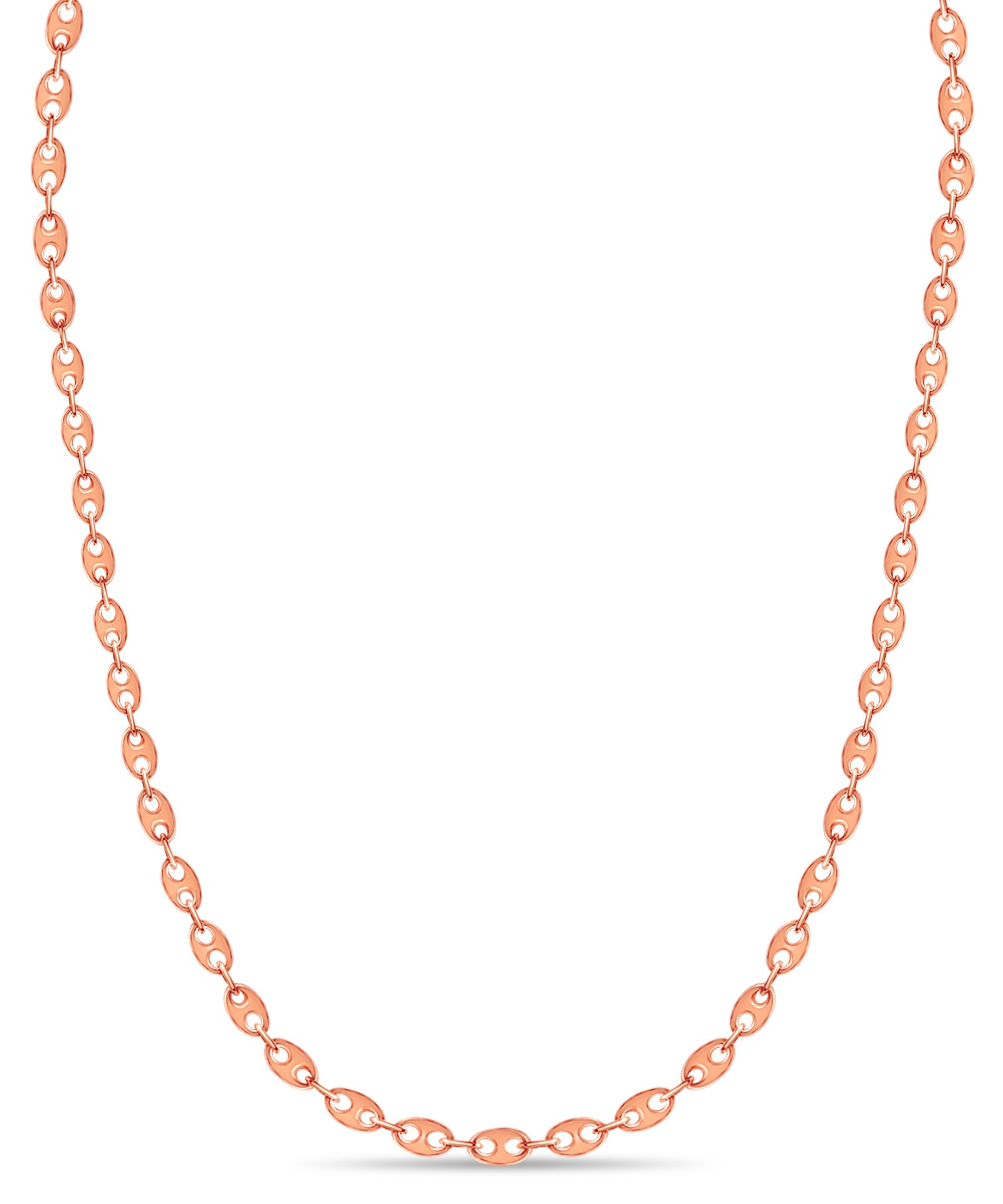 Mariner Solid White/Yellow/Rose Gold Handmade Necklace , 9mm, 16-30 Inch