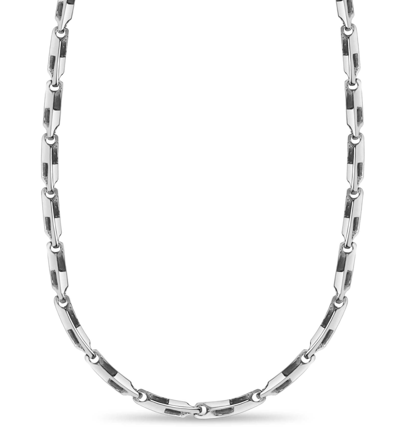 Square Tube Solid White/Yellow/Rose Gold Handmade Necklace , 5mm, 16-30 Inch