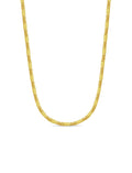 Figaro Bar Solid White/Yellow/Rose Gold Handmade Necklace , 8mm, 16-30 Inch