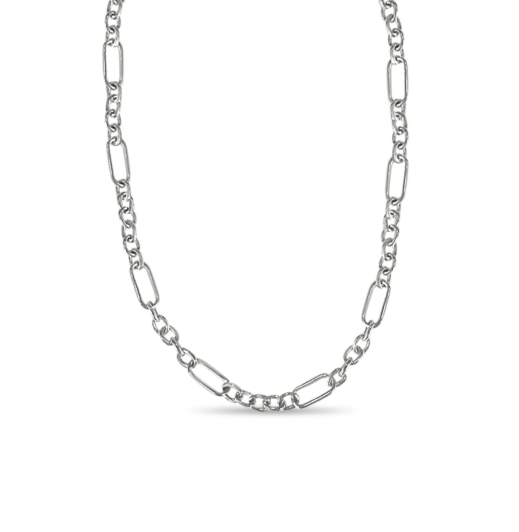 Curb Solid White/Yellow/Rose Gold Handmade Necklace , 6mm, 16-30 Inch