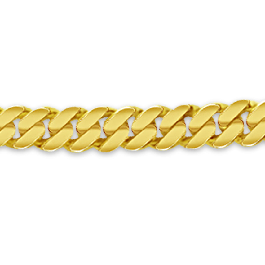 Miami Cuban Solid White/Yellow/Rose Gold Handmade Necklace , 8mm, 16-30 Inch