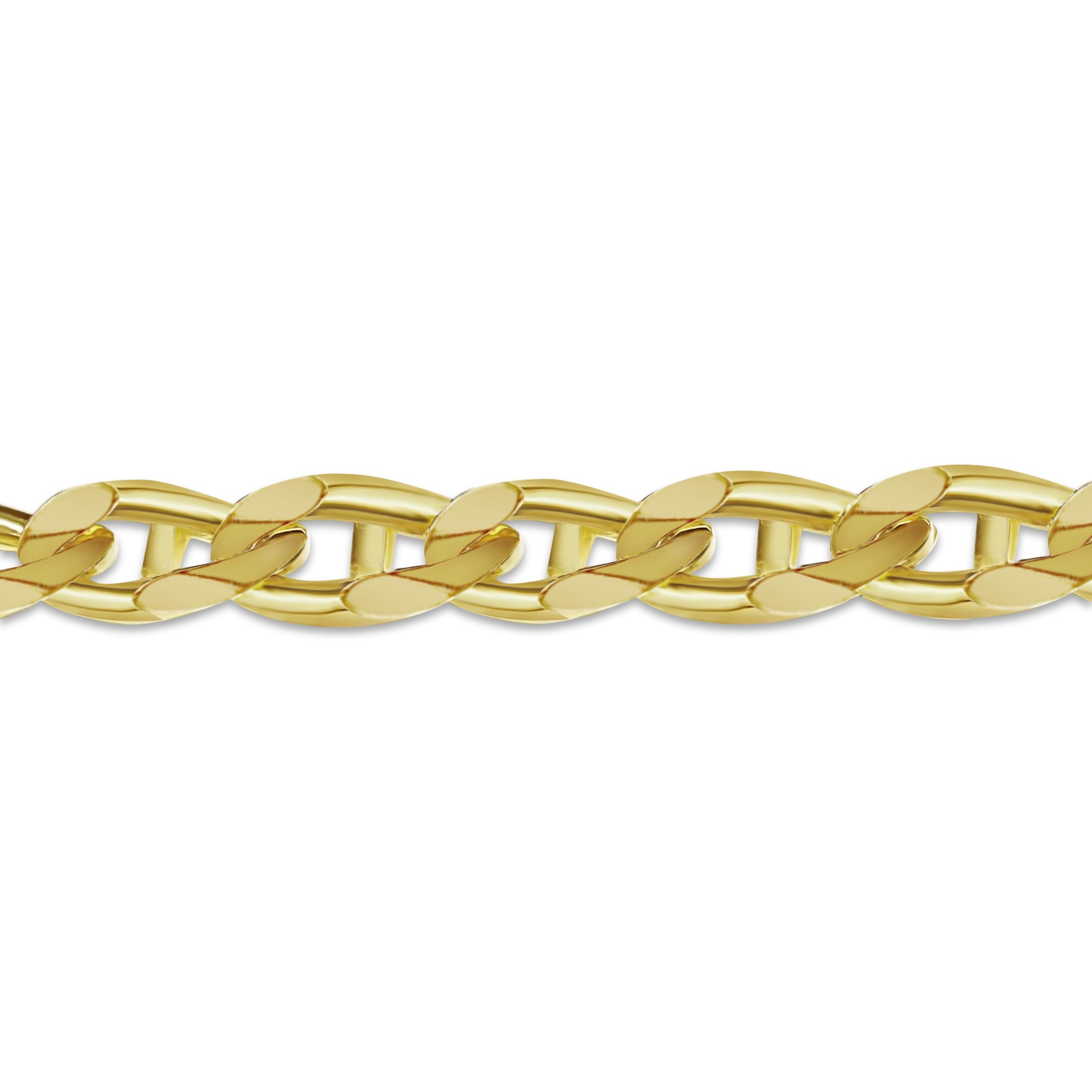 Anchor Mariner Solid White/Yellow/Rose Gold Handmade Bracelet , 15mm, 6.5-10 Inch