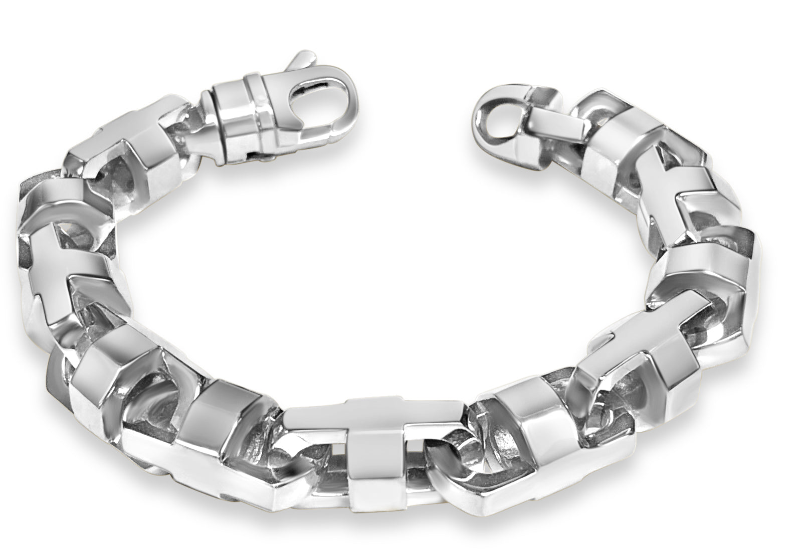 Anchor Mariner Solid White/Yellow/Rose Gold Handmade Bracelet , 15mm, 6.5-10 Inch