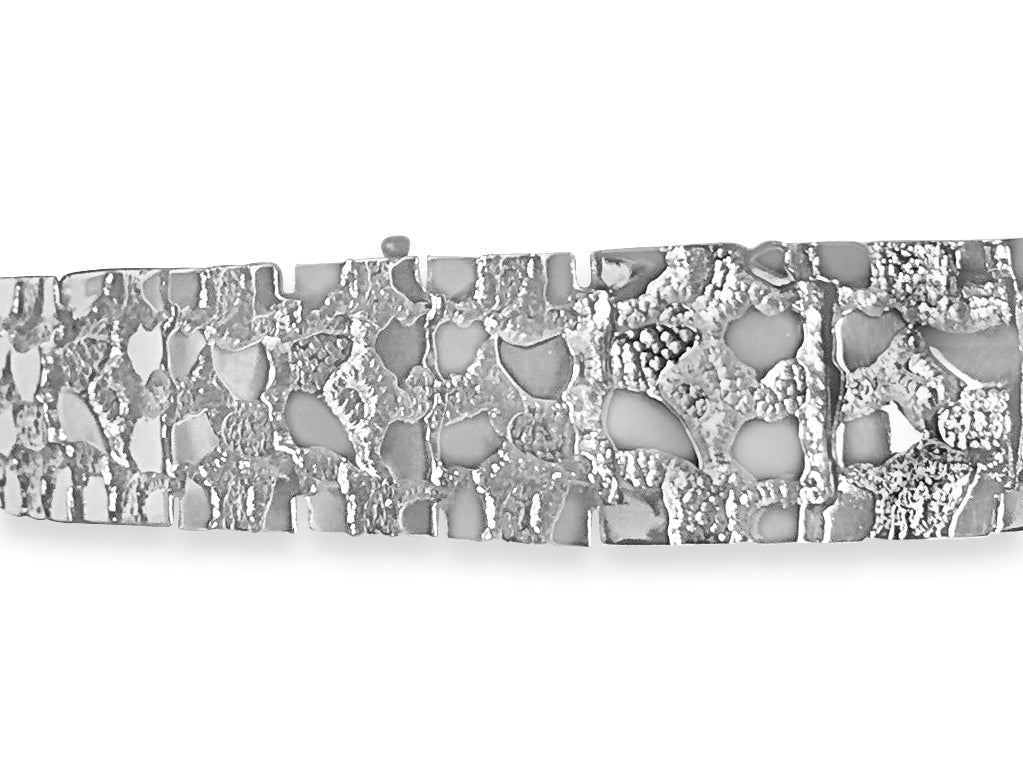 Nugget Solid White/Yellow/Rose Gold Handmade Necklace , 17mm, 16-30 Inch