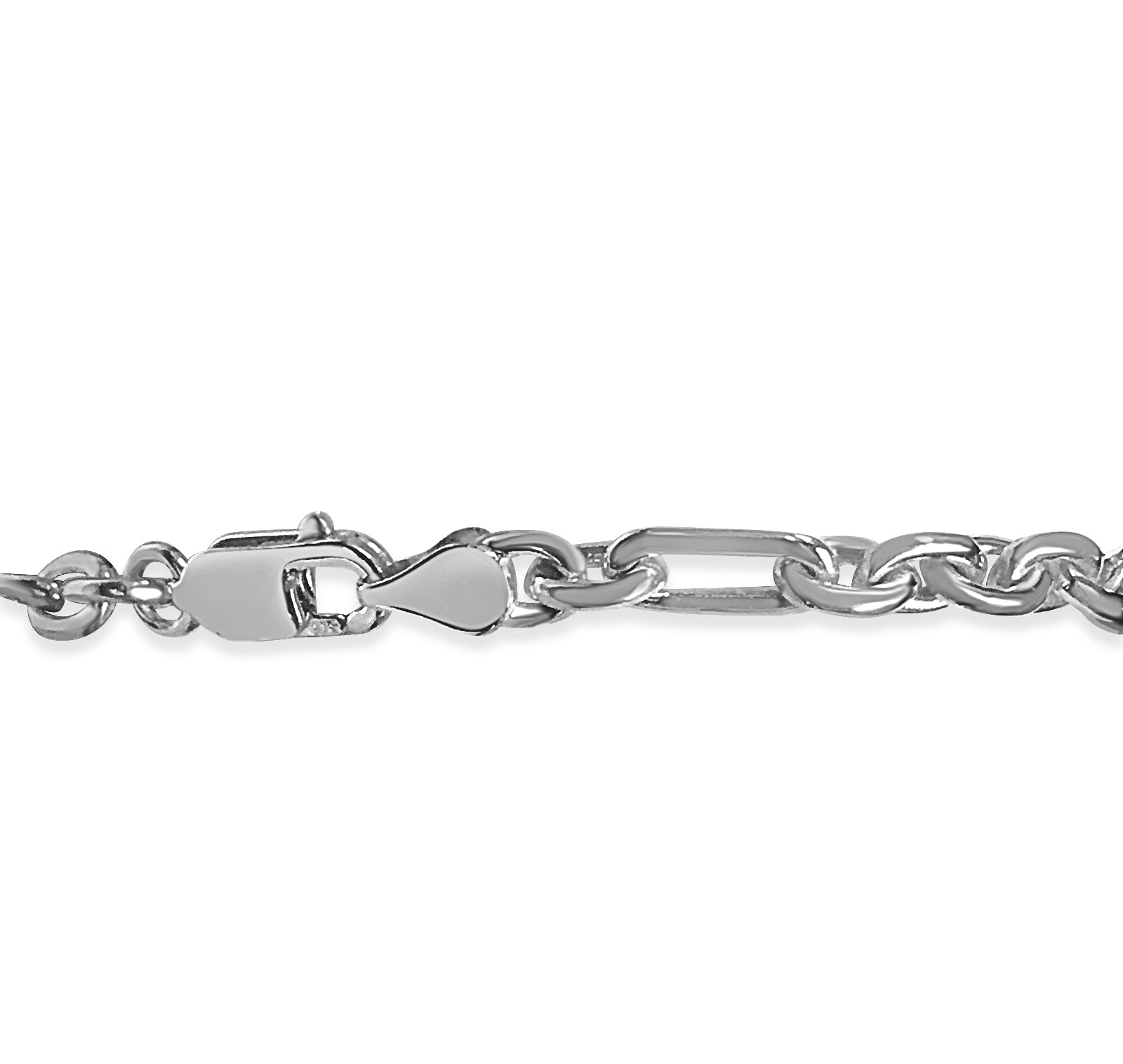 Rolo (Figaro) Solid White/Yellow/Rose Gold Handmade Necklace , 5mm, 16-30 Inch