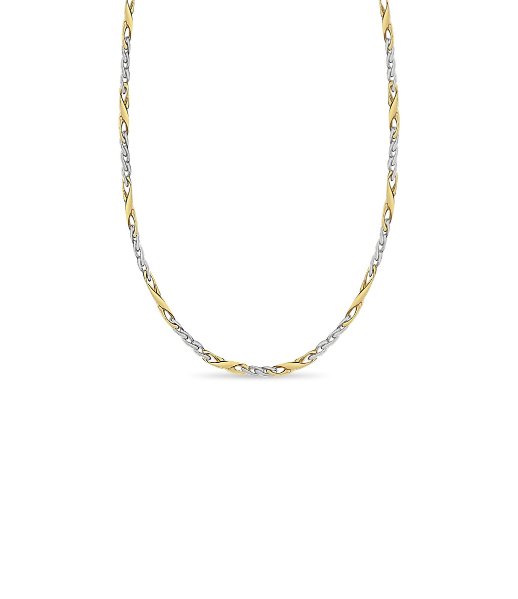 XO Curb Solid White/Yellow/Rose Gold Handmade Necklace , 6mm, 16-30 Inch