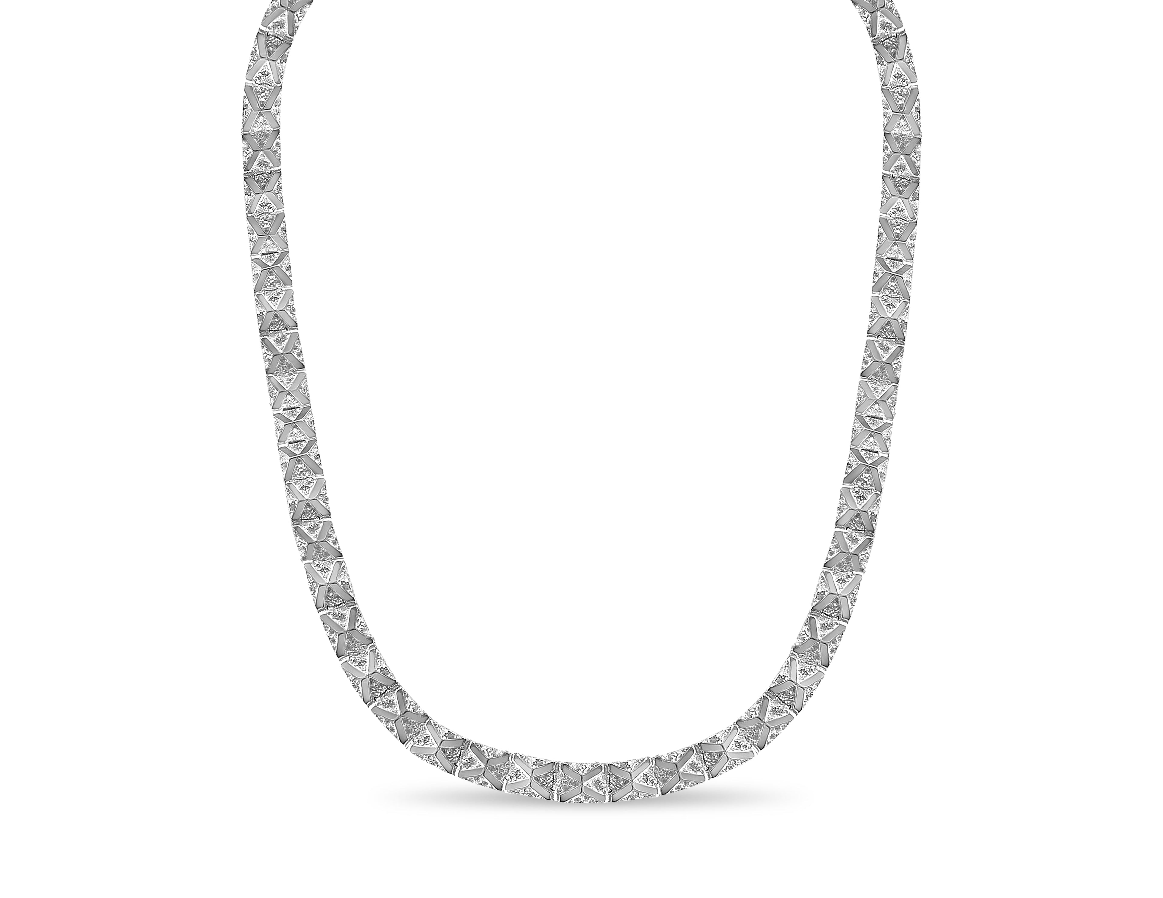 Nugget Solid White/Yellow/Rose Gold Handmade Necklace , 11mm, 16-30 Inch