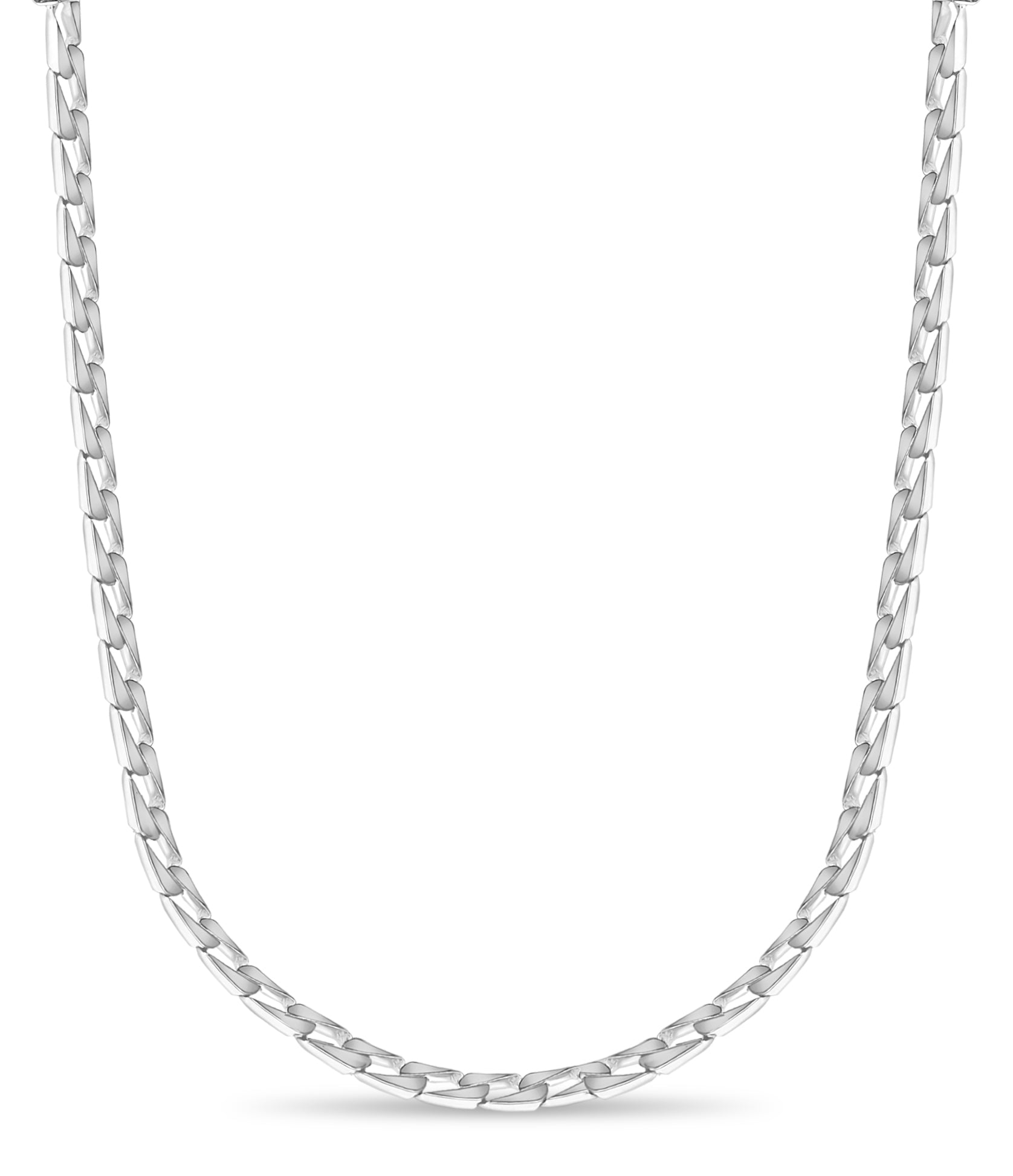 Curb Solid White/Yellow/Rose Gold Handmade Necklace , 9mm, 16-30 Inch