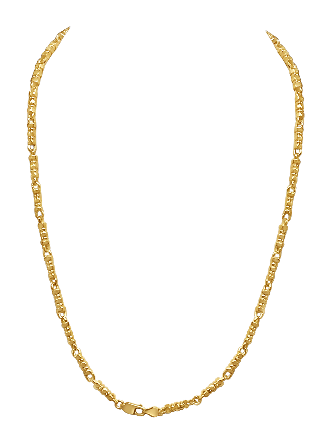 Bead Solid White/Yellow/Rose Gold Handmade Necklace , 5mm, 16-30 Inch