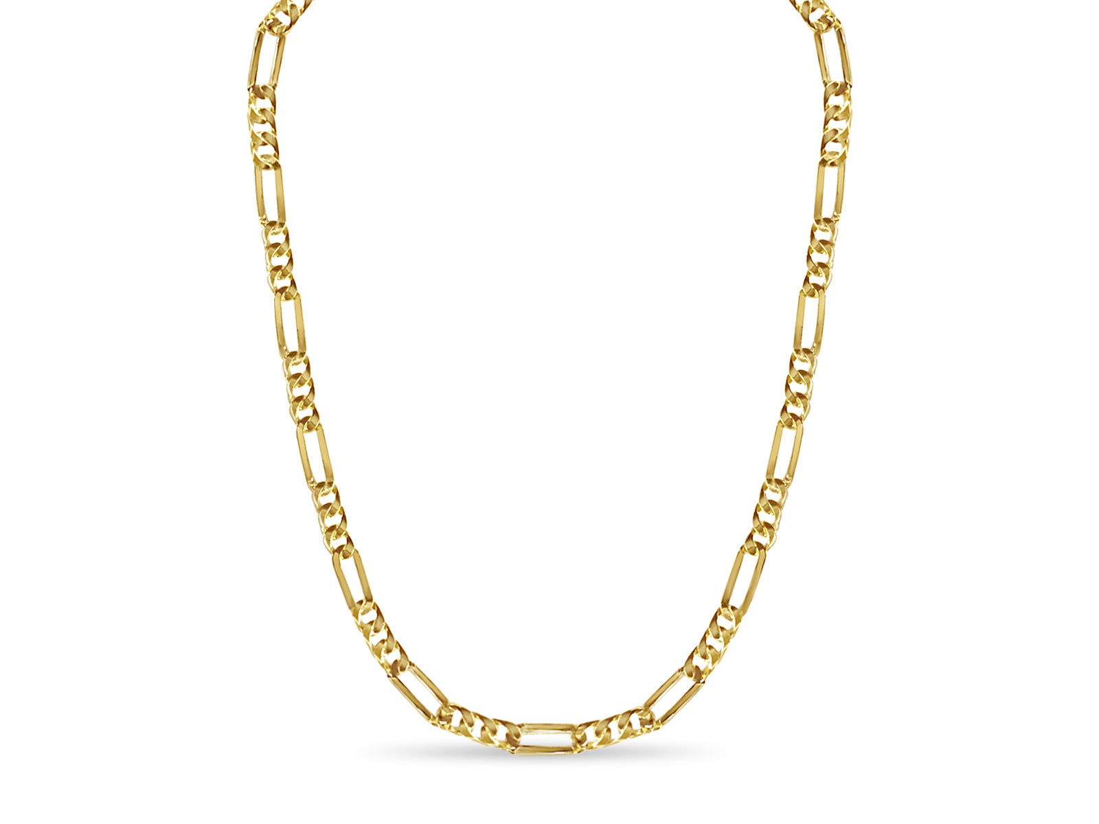 Figaro Solid White/Yellow/Rose Gold Handmade Necklace , 8mm, 16-30 Inch