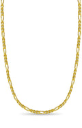Figaro Solid White/Yellow/Rose Gold Handmade Necklace , 5mm, 16-30 Inch