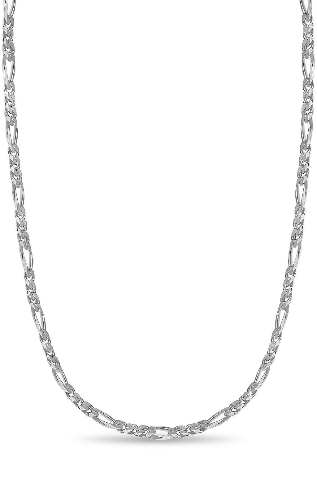 Figaro Solid White/Yellow/Rose Gold Handmade Necklace , 5mm, 16-30 Inch