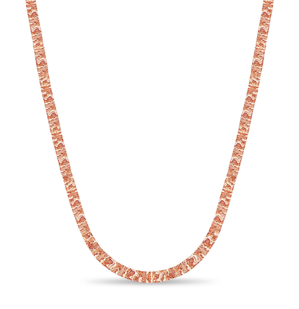 Nugget Solid White/Yellow/Rose Gold Handmade Necklace , 6mm, 16-30 Inch