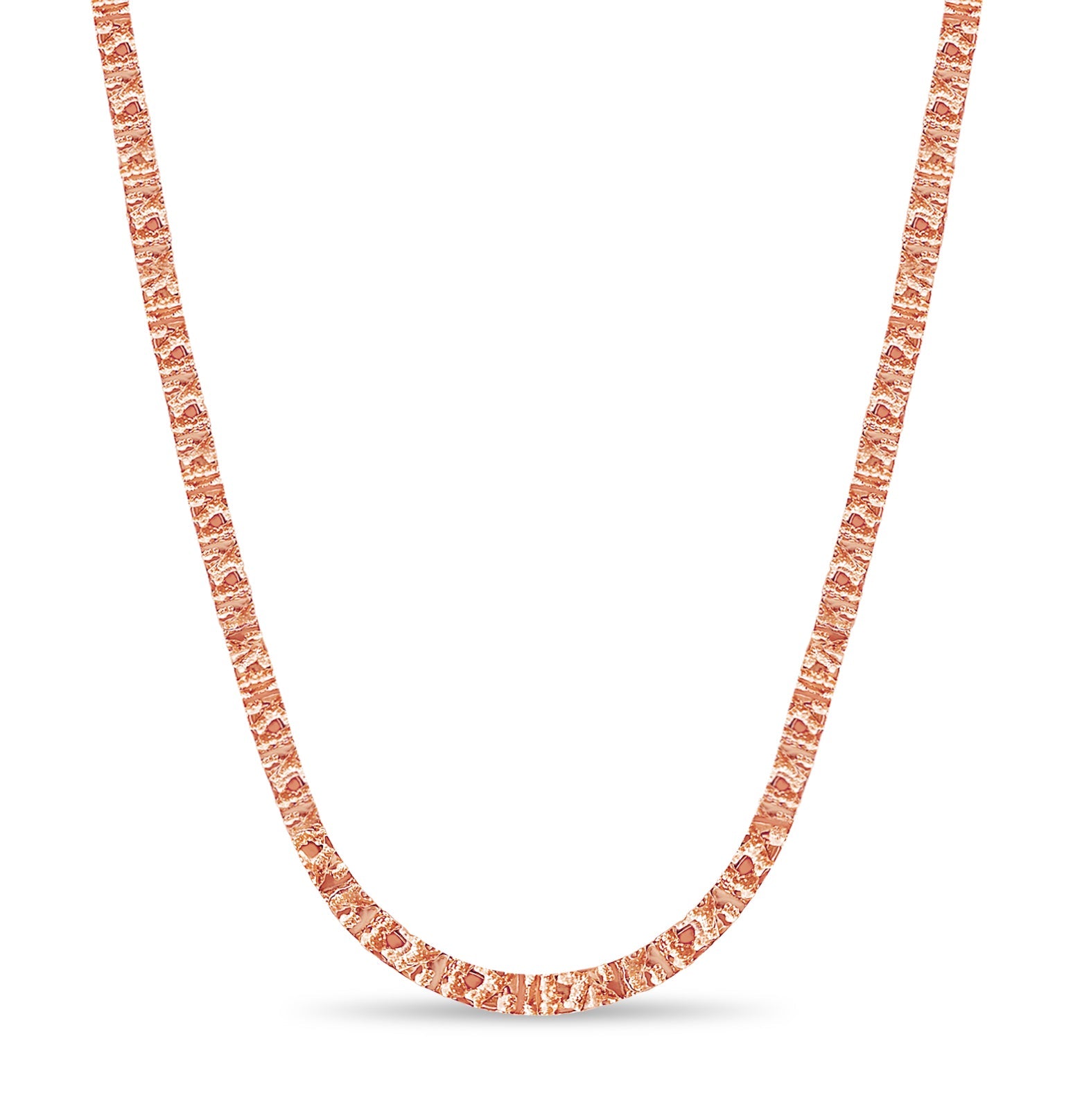 Nugget Solid White/Yellow/Rose Gold Handmade Necklace , 6mm, 16-30 Inch