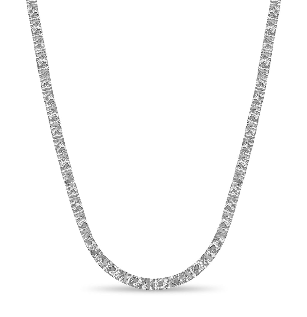 Nugget Solid White/Yellow/Rose Gold Handmade Necklace , 6mm, 16-30 Inch