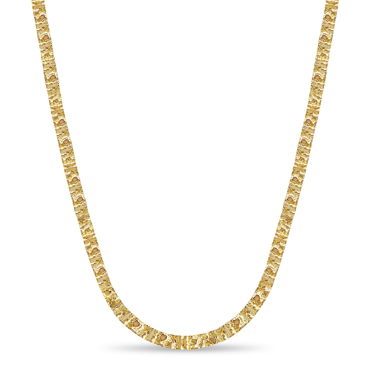 Nugget Solid White/Yellow/Rose Gold Handmade Necklace , 6mm, 16-30 Inch