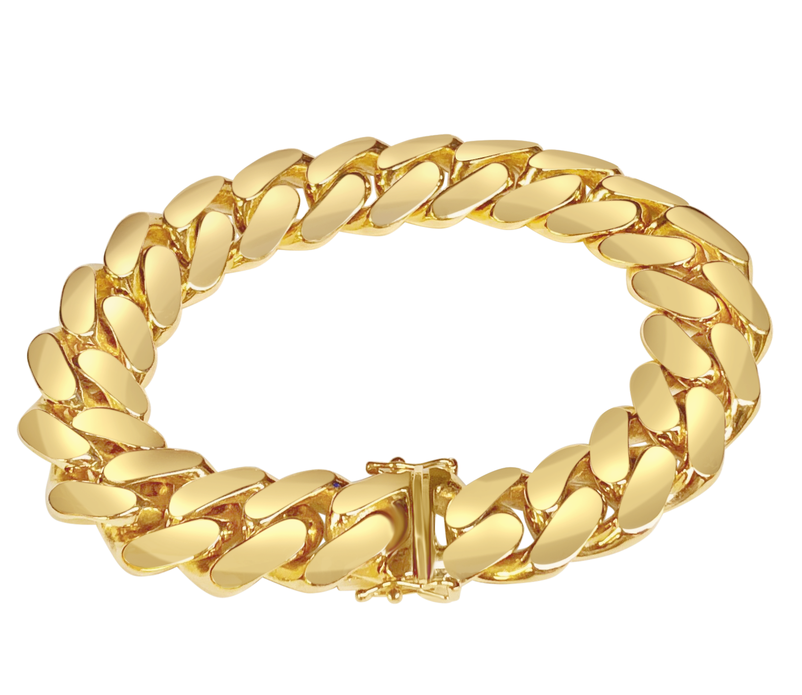 Miami Cuban Solid White/Yellow/Rose Gold Handmade Bracelet , 16mm, 6.5-10 Inch
