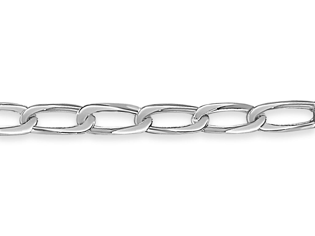 Flat Solid White/Yellow/Rose Gold Handmade Necklace , 9mm, 16-30 Inch