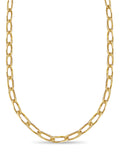 Flat Solid White/Yellow/Rose Gold Handmade Necklace , 9mm, 16-30 Inch