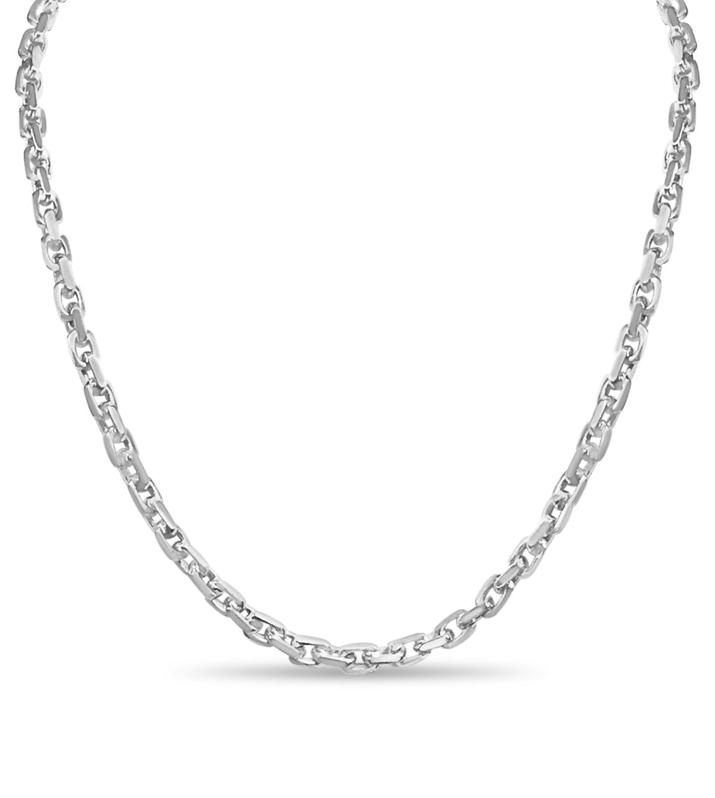 Fancy Rolo Solid White/Yellow/Rose Gold Handmade Necklace , 6mm, 16-30 Inch