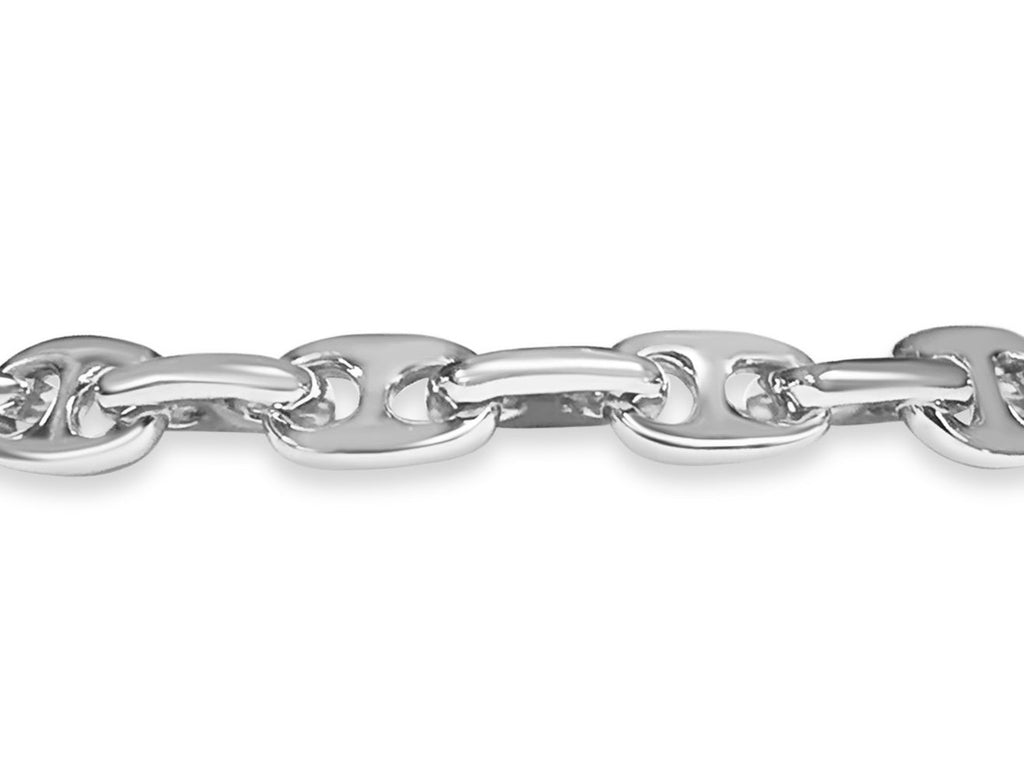 Anchor Mariner Solid White/Yellow/Rose Gold Handmade Necklace , 9mm, 16-30 Inch