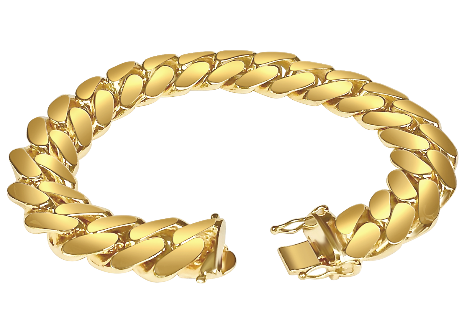 Miami Cuban Solid White/Yellow/Rose Gold Handmade Bracelet , 16mm, 6.5-10 Inch