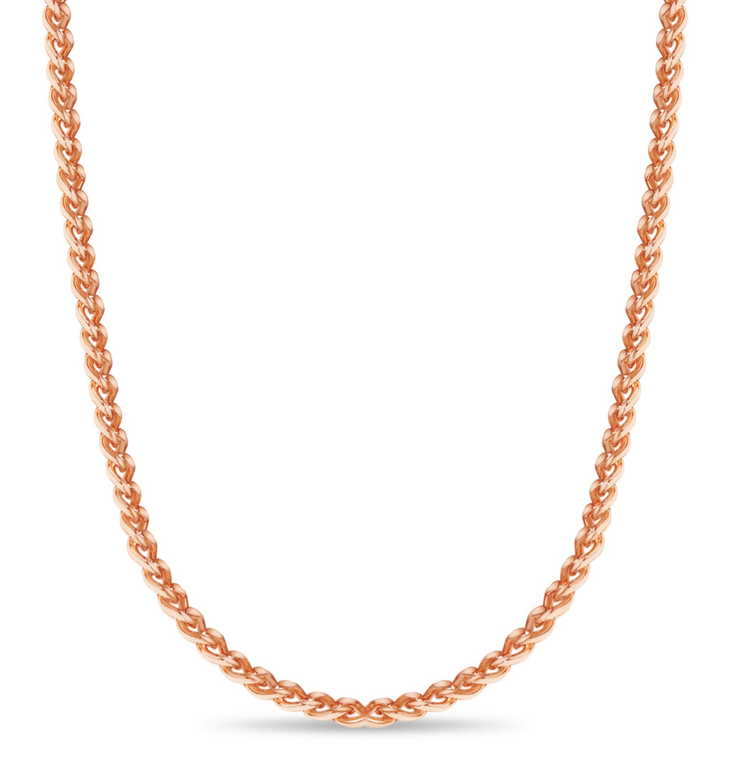 Curb Solid White/Yellow/Rose Gold Handmade Necklace , 8mm, 16-30 Inch
