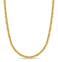 Curb Solid White/Yellow/Rose Gold Handmade Necklace , 8mm, 16-30 Inch