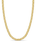 Curb Solid White/Yellow/Rose Gold Handmade Necklace , 11mm, 16-30 Inch