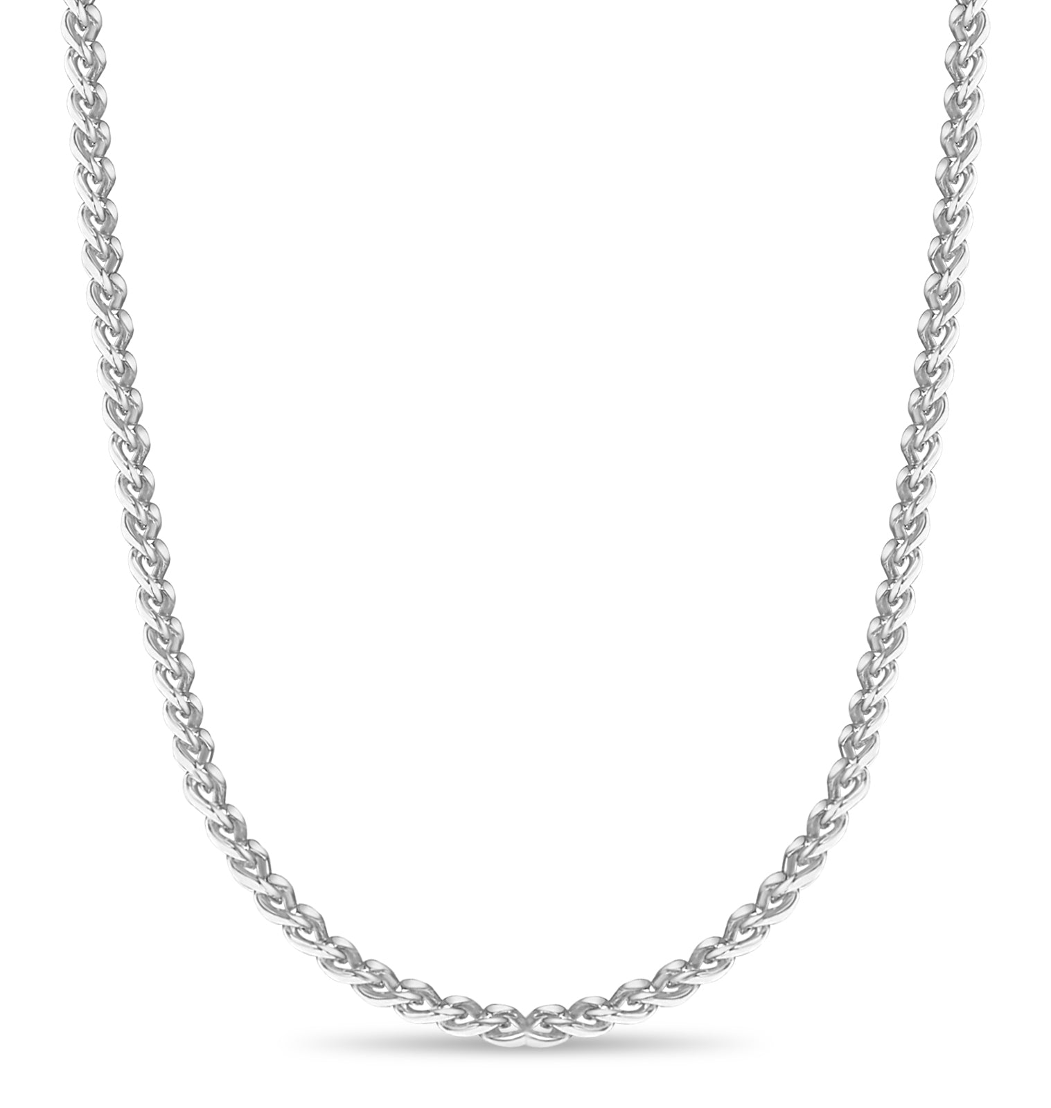 Curb Solid White/Yellow/Rose Gold Handmade Necklace , 8mm, 16-30 Inch