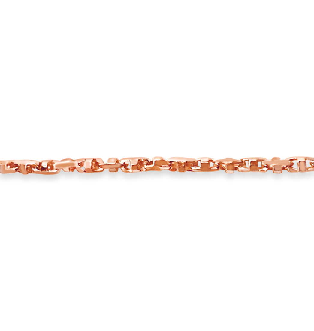 Anchor Mariner Solid White/Yellow/Rose Gold Handmade Necklace , 5mm, 16-30 Inch