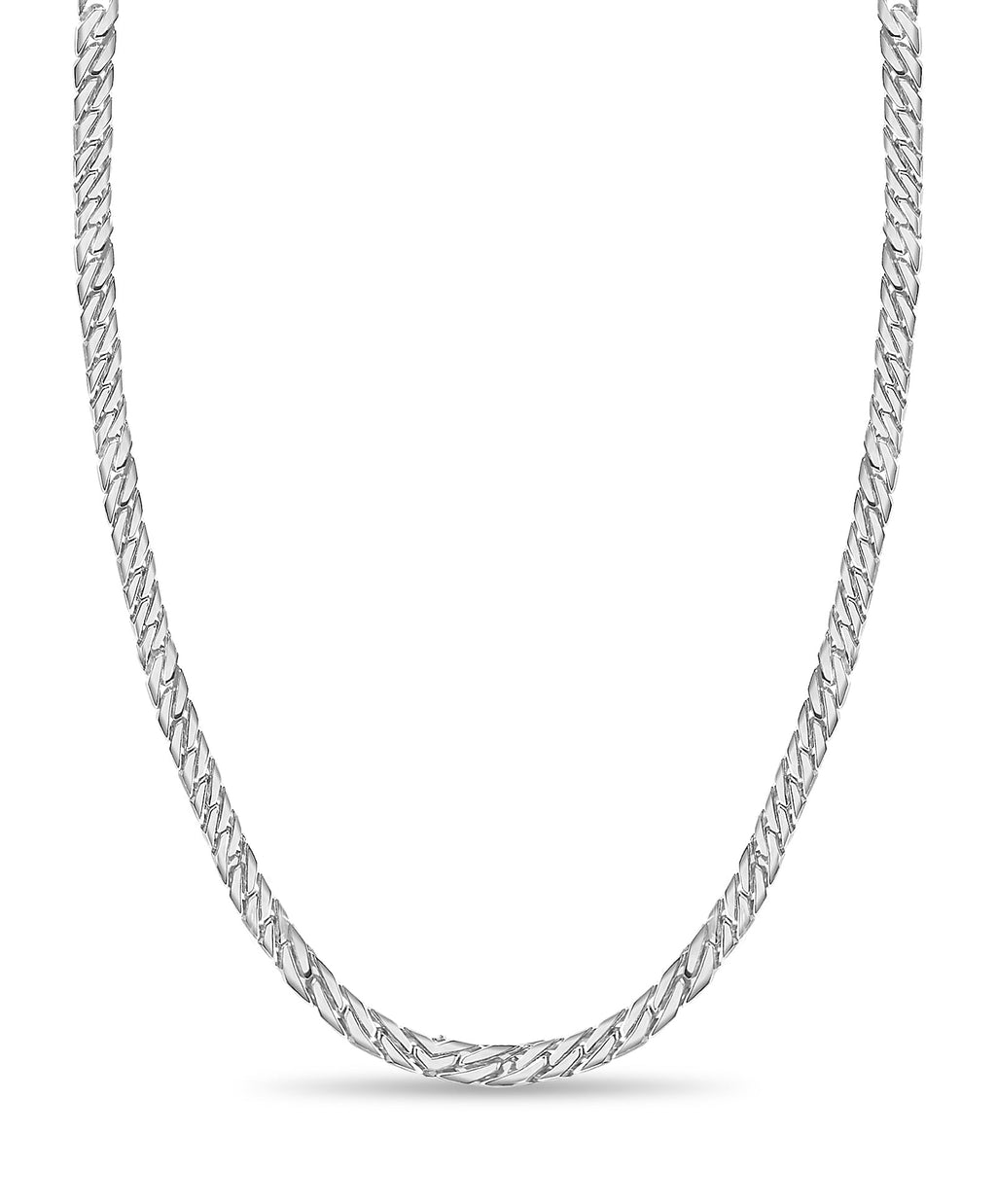 Curb Solid White/Yellow/Rose Gold Handmade Necklace , 8mm, 16-30 Inch