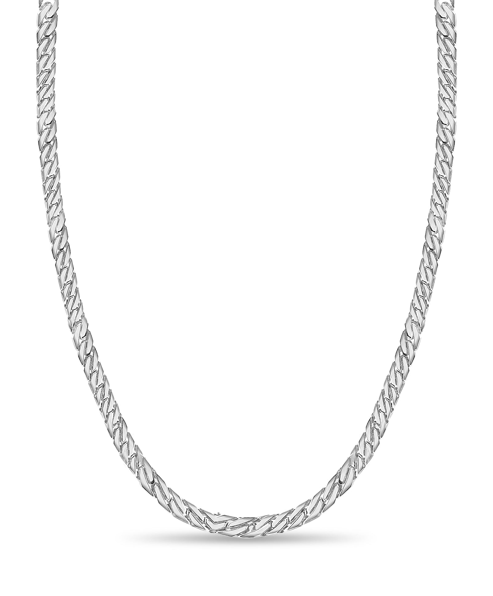 Curb Solid White/Yellow/Rose Gold Handmade Necklace , 8mm, 16-30 Inch
