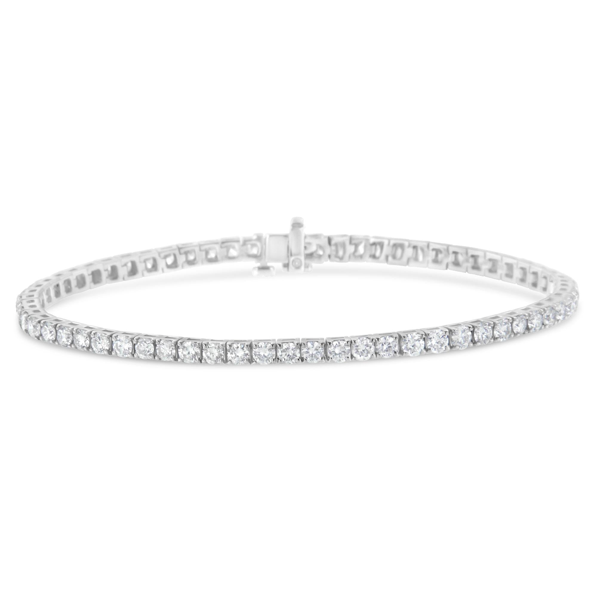 IGI Certified Diamond 14K White Gold Classic 7” Tennis Bracelet - Choice of Carat Weights