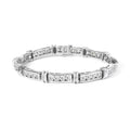 14K White Gold 6 3/4 Cttw Diamond 4 Stone Link Bracelet (H-I Color, I1-I2 Clarity) - 7" Inches