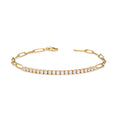Natural Diamond Paperclip Bracelet in 14K Yellow Gold – 1.00ctw