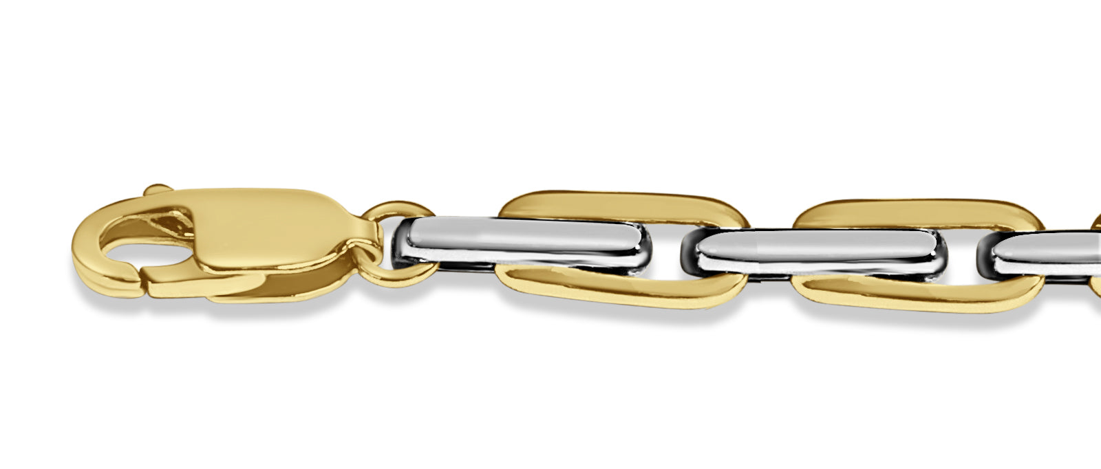 Fancy Rolo Solid White/Yellow/Rose Gold Handmade Necklace , 5mm, 16-30 Inch