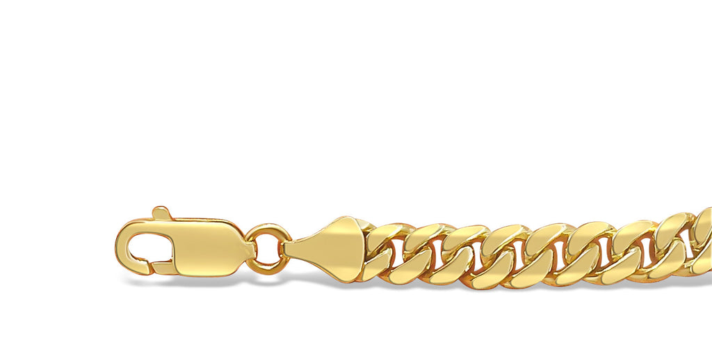 Miami Cuban Solid White/Yellow/Rose Gold Handmade Necklace , 7mm, 16-30 Inch