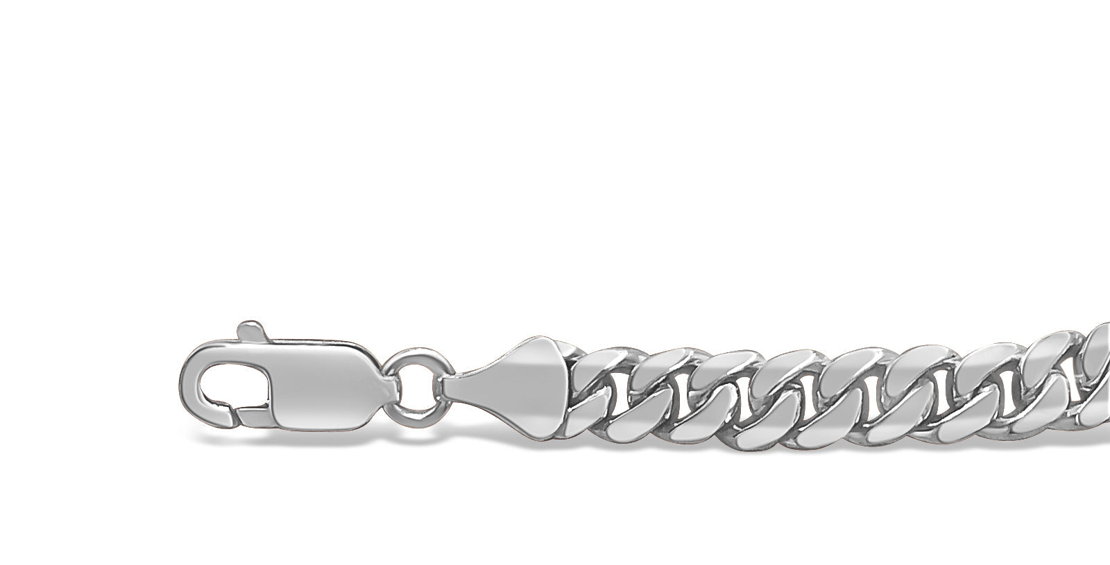 Miami Cuban Solid White/Yellow/Rose Gold Handmade Necklace , 7mm, 16-30 Inch