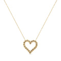 10K Yellow Gold Flashed .925 Sterling Silver 1/2 Cttw Champagne Diamond Miracle Plate Heart Pendant Necklace (K-L Color, I1-I2 Clarity) - 18"