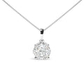 14k White 1.00 Cttw Lab Grown Diamond Cluster Pendant 18" Necklace (G-H Color, VS1-VS2 Clarity)