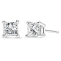 14K White Gold 1/2ct TDW Princess Cut Diamond Solitaire Stud Earrings (G-H, SI2-I1)