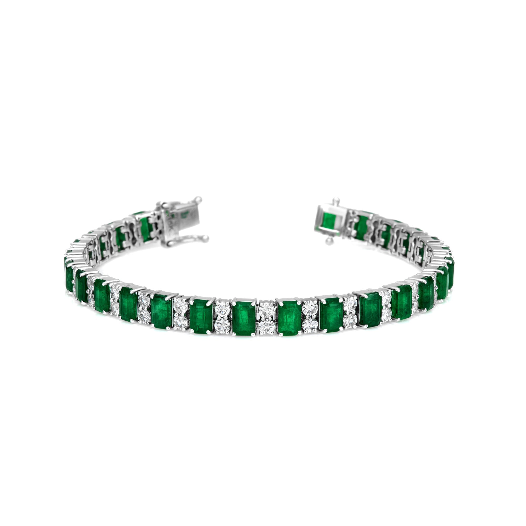 Emerald & Diamond Stacked Bracelet