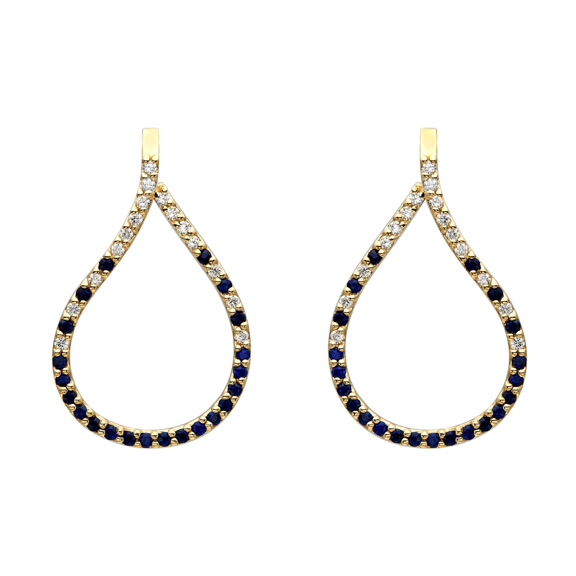 Teardrop Diamond & Sapphire Earrings