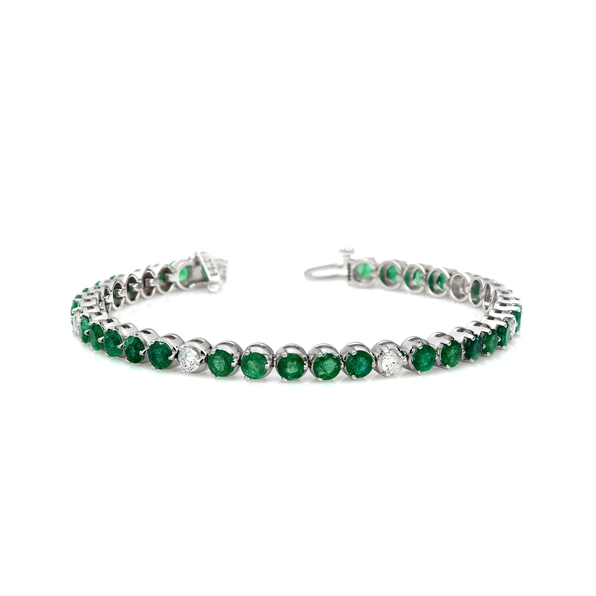 Three Prong Diamond & Fancy Color Alternating Bracelet