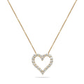 Natural Diamond Straight Heart Outline Pendant in 14K Yellow Gold – 4.02ctw